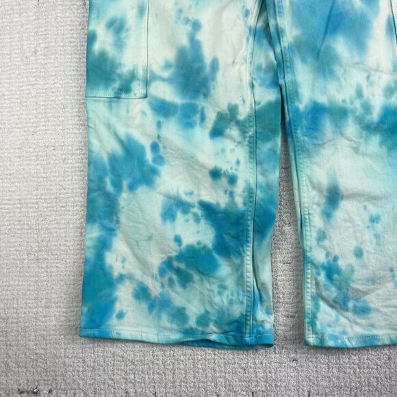 Levis Wom Cargo Jeans W30 Blue Tie Dye Hippie High-Waisted Wide Leg crop (Read) - Picture 8 of 16